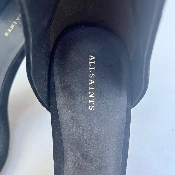 All Saints Black Avia Studded Black Suede Heels size 38 - Picture 6 of 10